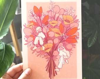 Print illustration bouquet de fleur