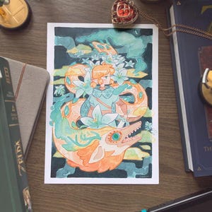 Imprimir Zelda Lágrimas del Reino - Ilustración de Zelda - Cartel de Zelda - Fanart - Acuarela