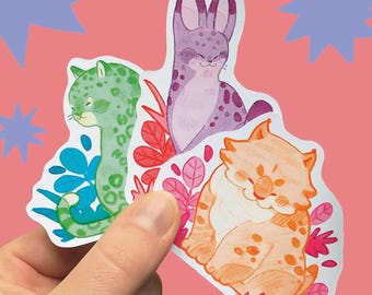 Sticker pack minou minet - autocollant chat - félin