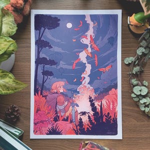 Print Zelda - Illustration Zelda  Tears of the Kingdom - Poster Zelda - Fanart - Carte postale