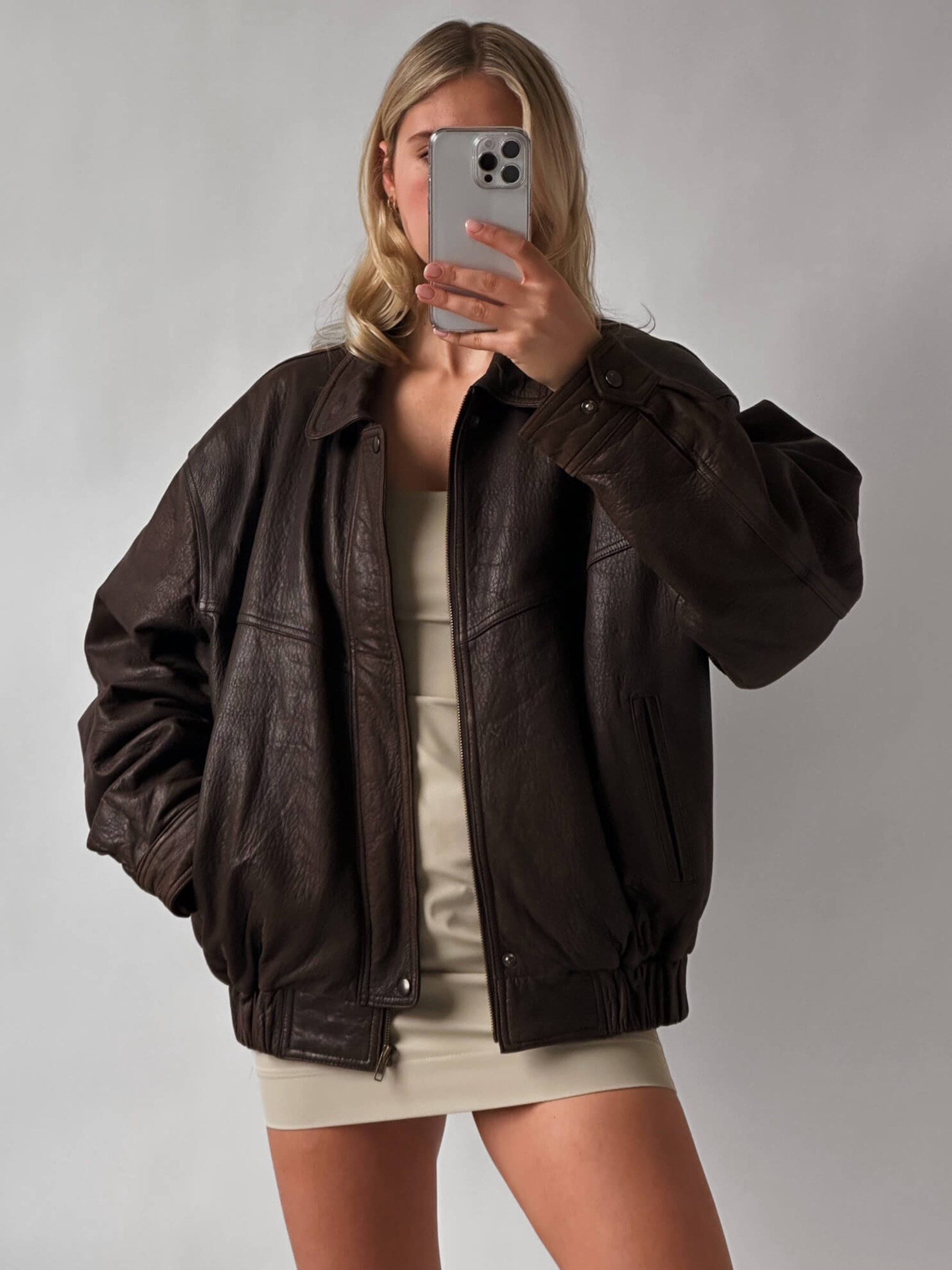 90's Womens Vintage Oversized Straight Jacket, Ladies Leather Jacket ...