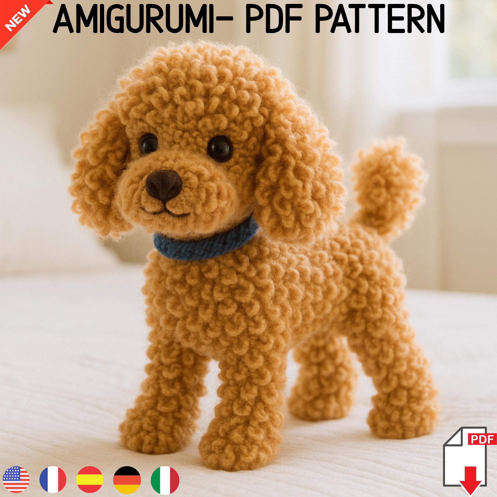 Amigurumi Realistic Poodle Dog Crochet Pattern: DIY Kawaii Plushie (PDF Download