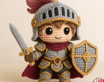 Amigurumi Crochet Knight Pattern – DIY Stuffed Plush Toy (Instant PDF Download)