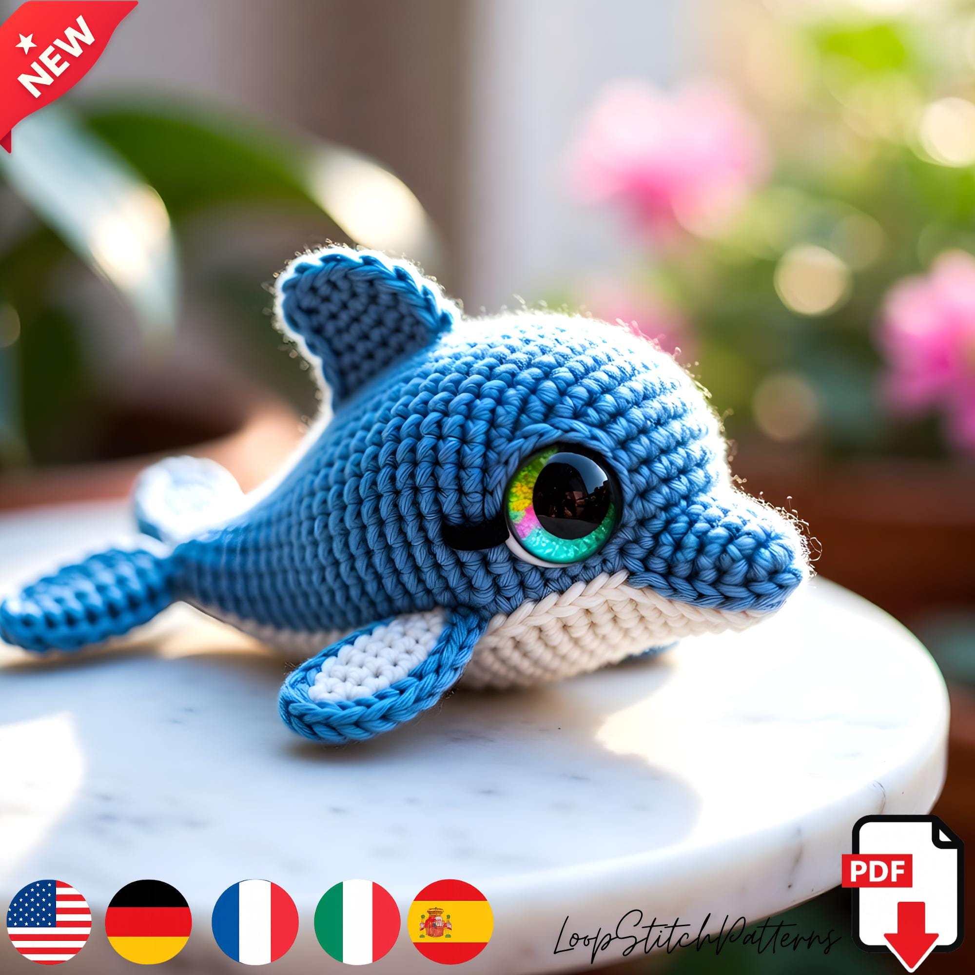 30 Dolphin Crochet Patterns for Ocean-Inspired Amigurumi, Gifts, and Nursery Decor 34 Colorful Eyes Dolphin Plush Tutorial