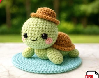 Amigurumi Sea Turtle Crochet Pattern – DIY Kawaii Plushie (PDF Download)