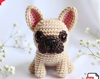 French Bulldog Amigurumi Crochet Pattern, Puppy Plush Toy PDF