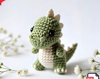 Small Dinosaur Amigurumi Crochet Pattern, Easy Plushie Tutorial (PDF Download)