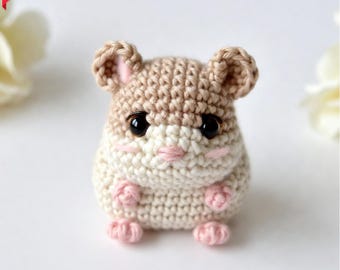 Mini Hamster Amigurumi Low Sew Crochet Pattern, Kawaii Plush PDF, Digital Download