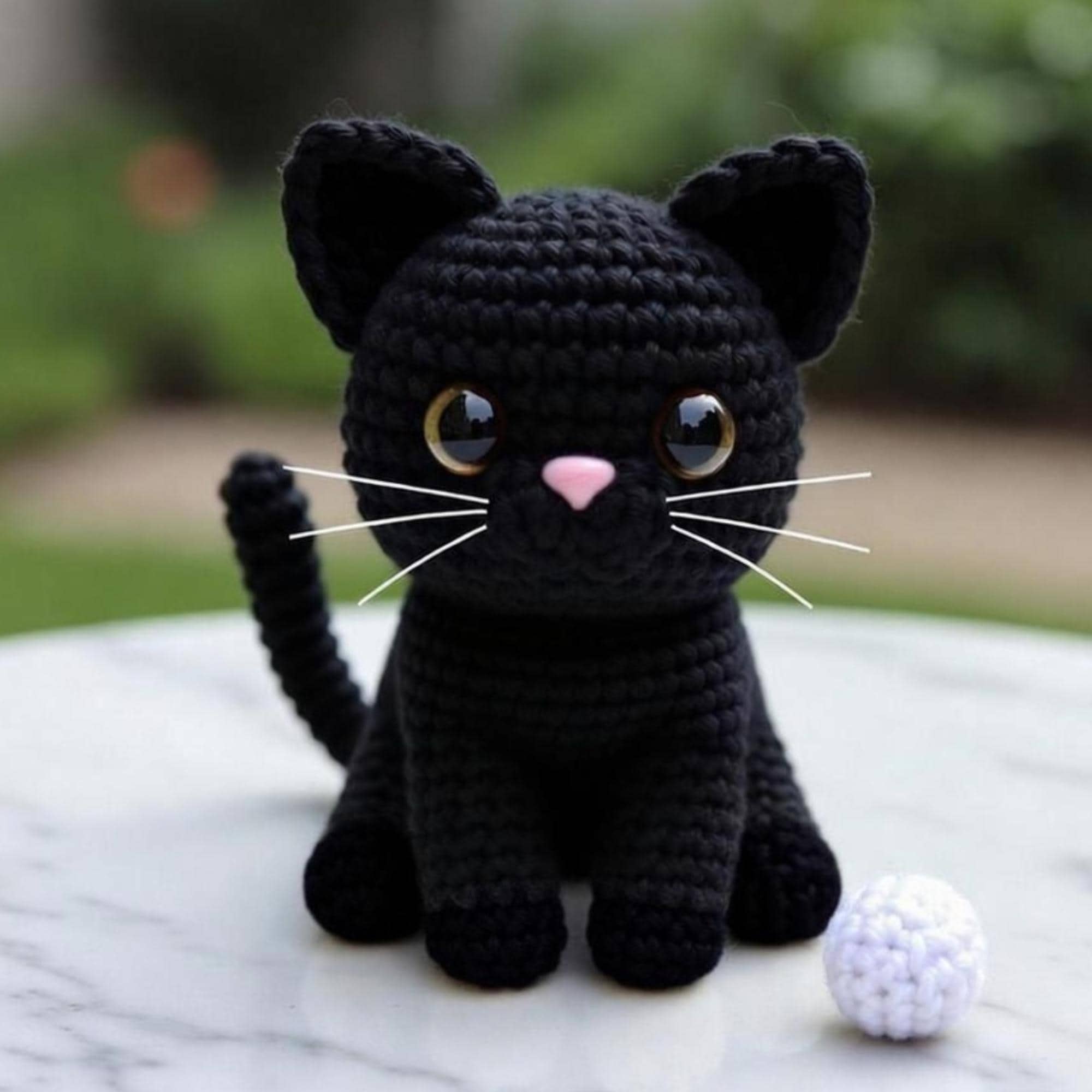 あみぐるみ黒猫 – かぎ針編みパターン – 簡単なDIYぬいぐるみ