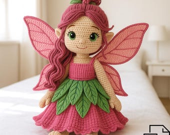 Amigurumi Fairy Crochet Pattern, Large Stuffed Plushie (Digital PDF Download)