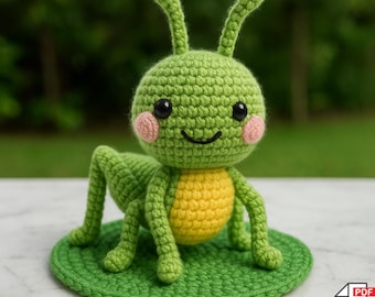 Amigurumi Grasshopper Crochet Pattern – DIY Kawaii Plushie (PDF Download)