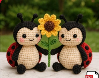 Amigurumi Ladybug Crochet Pattern – Easy DIY Plushie Tutorial, Cute Kawaii Stuffed, PDF Download, Gift for Kids and Baby Shower