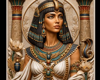 Cleopatra 3D Wall Art STL & 3MF File, Ancient Egyptian Queen Relief, Historical Home Decor, Digital Download