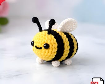 Cute Mini Bee Amigurumi Crochet Pattern PDF – Easy Beginner Friendly Plush Toy