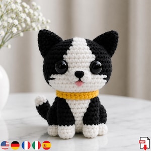 Amigurumi Cat Crochet Pattern – DIY Kawaii Plush Toy (PDF Download)