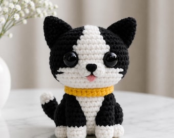 Patrón de amigurumi de gato a crochet – Juguete de peluche kawaii para hacer tú mismo (Descarga en PDF)