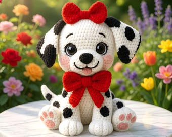 Kawaii Dalmatian Amigurumi Crochet Pattern – Stuffed Toy DIY Tutorial, Instant PDF Download