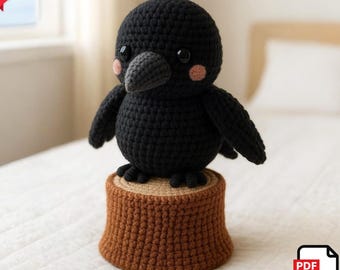Amigurumi Raven Crochet Pattern – DIY Kawaii Plushie (PDF Download)