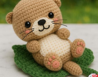 Amigurumi Otter Crochet Pattern, Easy DIY Plushie Tutorial, Cute Kawaii Stuffed Animal, Instant PDF Download