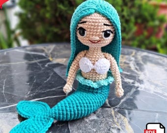 人魚のあみぐるみ人形の編み図 - Etsy 日本