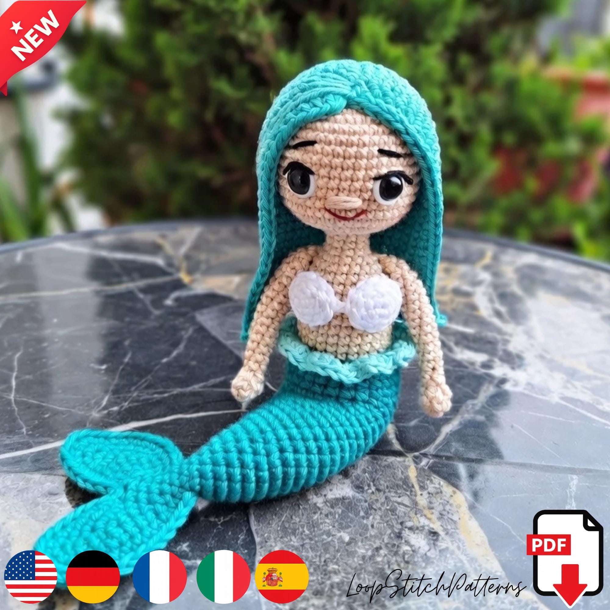 30 Mermaid Crochet Patterns: Amigurumi Dolls, Pocket Mermaids, and Creative Sea-Inspired... 26 DIY Amigurumi Mermaid Plushie Pattern