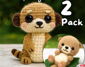 Amigurumi Meerkat and Otter Crochet Pattern - Plushie Tutorial (PDF Download)