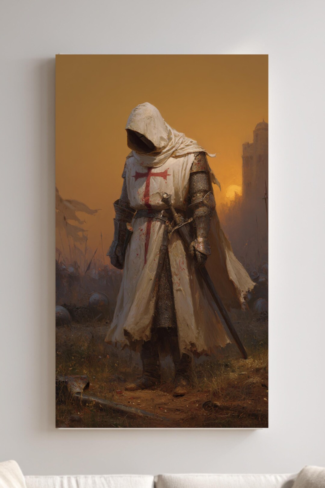 Templar Knight After Battle Canvas Print – Medieval Knight Wall Art - Etsy