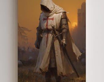 Templar Knight After Battle Canvas Print – Medieval Knight Wall Art