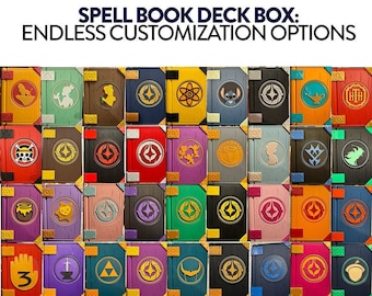 Lorcana Spell Book Deck Box w/Accessory & Token Dice Inserts, Damage Counters + Optional Magnetic Closure for Lorcana TCG Trading Card Game
