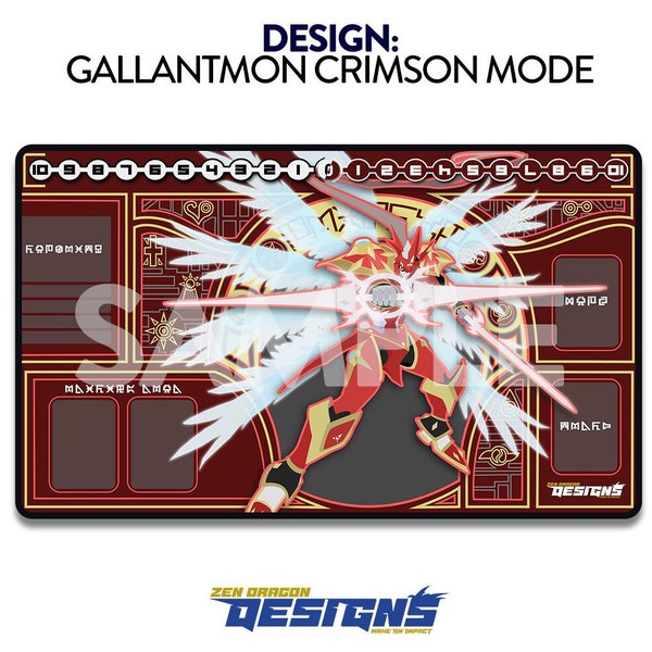 Gallantmon Crimson Mode Digimon Card Game Custom Playmat