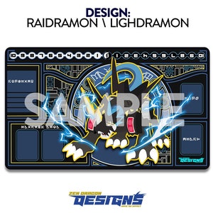 Raidramon / Lighdramon Digimon Card Game Custom Playmat
