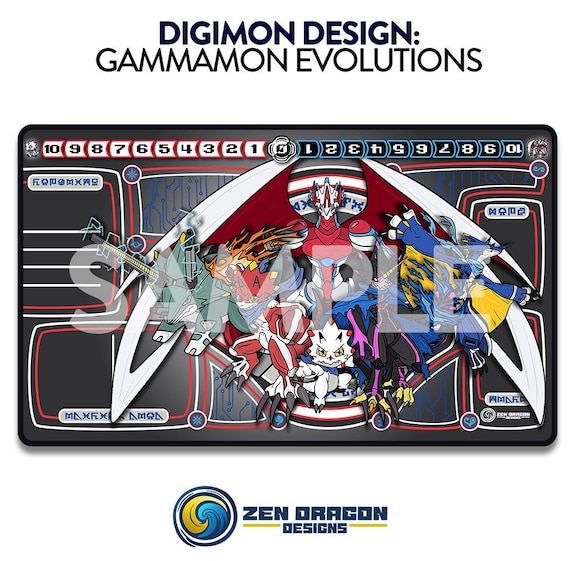 Gammamon Evolutions Digimon Card Game Custom Playmat Gammamon Evolutions Digimon Card Game Custom Playmat
