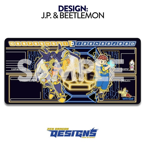 digimon card game mat Omnimon, WarGreymon and MetalGarurumon TCG Playmat – Usagi Draws main image 0