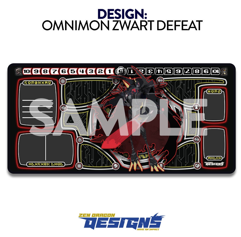 Omnimon Zwart Defeat Digimon Card Game Custom Playmat - Etsy