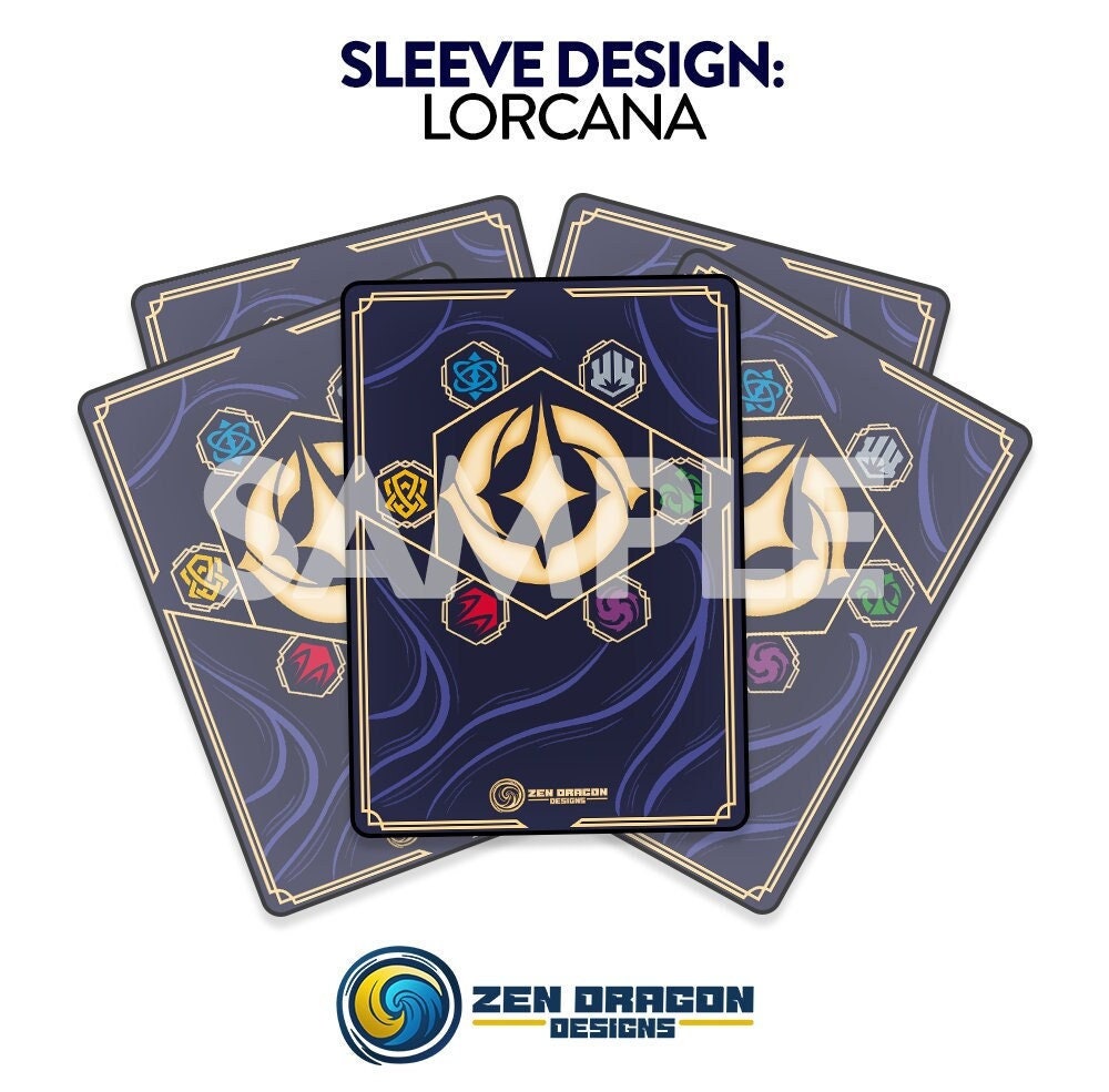 Lorcana TCG Card Sleeve - Card Back & Ink Type Inspired Design - Etsy
