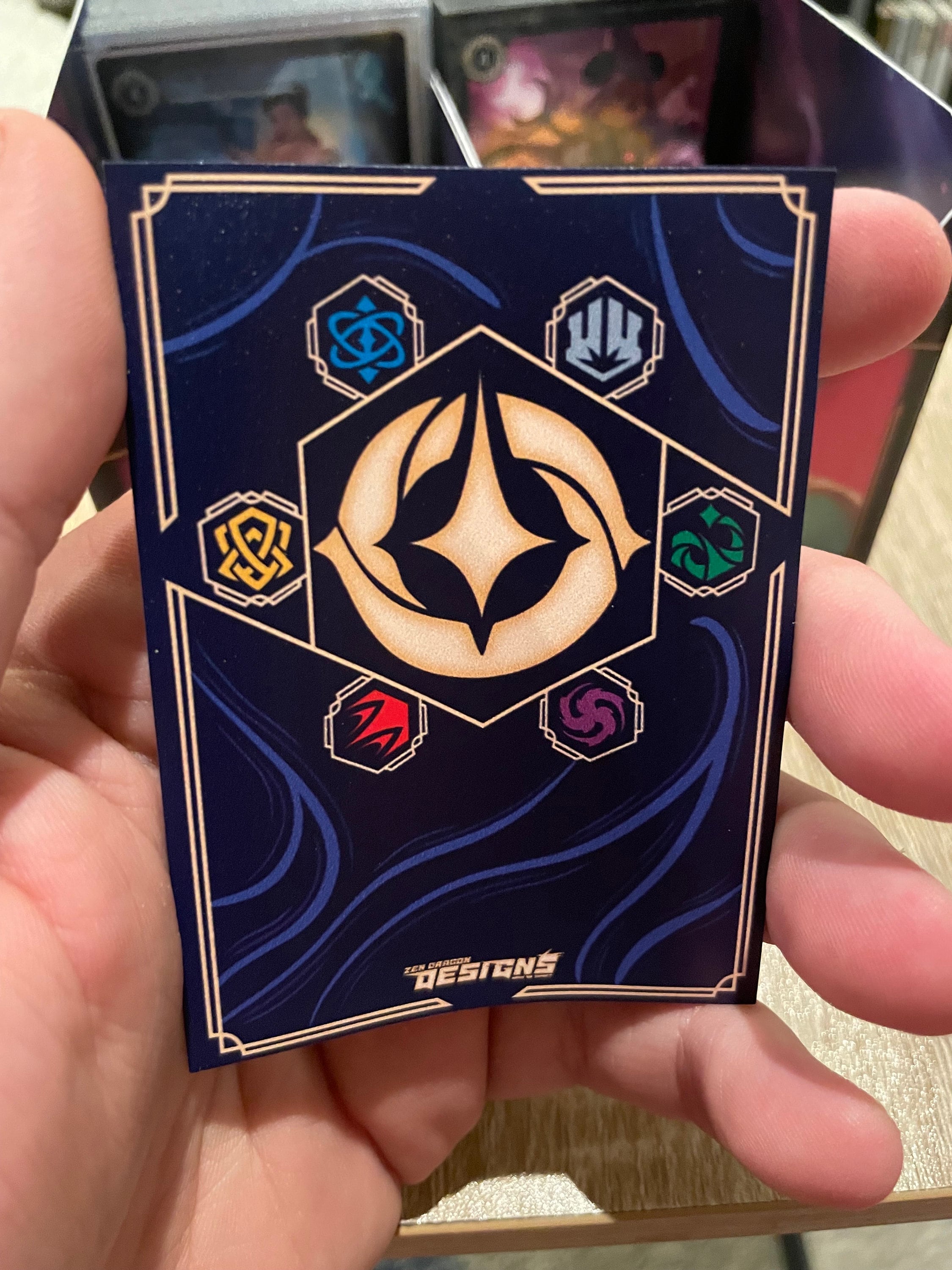 Lorcana Gold TCG Card Sleeve - Card Back & Ink Type Inspired