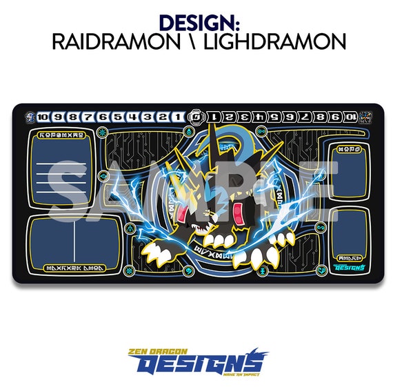 Raidramon / Lighdramon Digimon Card Game Custom Playmat - Etsy