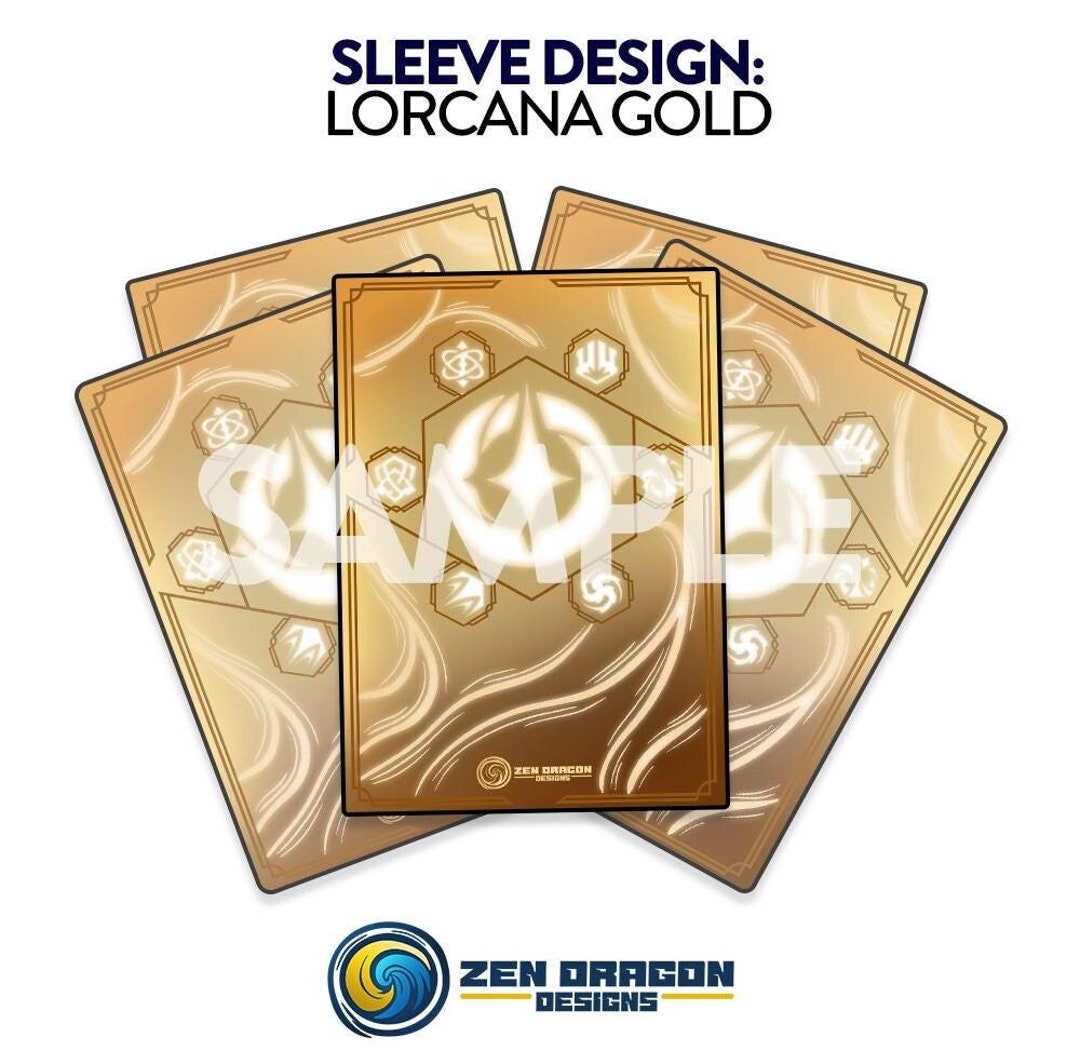 Lorcana Gold TCG Card Sleeve - Card Back & Ink Type Inspired