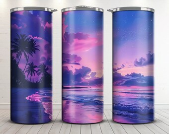 Beautiful Sunset tumbler wrap, 20 oz tumbler wrap, instant download pink sunset tumbler wrap, Sublimation design, 20 oz skinny tumbler