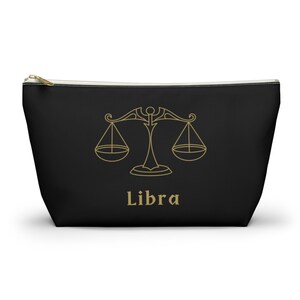 Libra, zodiac sign , birthday gift, makeup bag , accessory bag