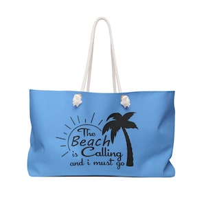 Der Strand ruft Tasche, Weekender Bag, individuelle Strandtasche, Sommer, Reisen, Urlaub, Pooltasche