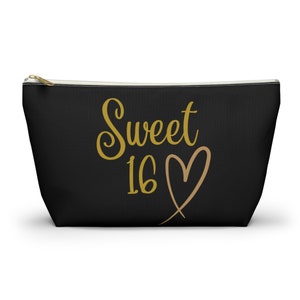 Sweet 16 party favor makeup bag,accessory bag,birthday gift bag, 16th birthday gift