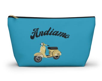 Andiamo Italy, gift for cousin, mother day, birthday gift, Christmas gift, toiletry bag, honeymoon, makeup bag ,Italy  accessory bag