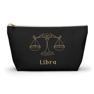 Libra, zodiac sign, birthday gift, makeup bag , accessory bag September October birthday gifts
