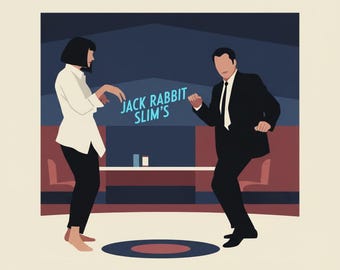 Minimalist Pulp Fiction Movie Poster | Vincent and Mia Dance Wall Decor