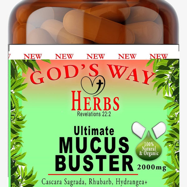 Ultimate Mucus Buster (60ct), Dr Sebi Herbs Cleanse, Natural Supplements, Detox