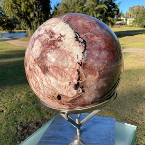 Crystal Quartz Red Hematoid Rare Giant Ball Fire Quartz Extra Top Quality - 65 kilos = 143 lbs Collection - Natural Stones And Decor