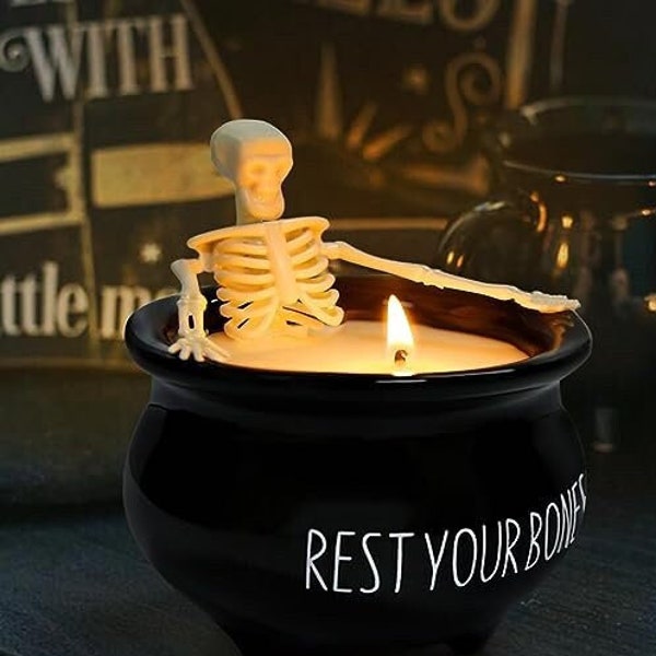 Halloween Candle Cute Halloween Gift Idea, Spooky Basket Gift for Girlfriend Spooky Candle