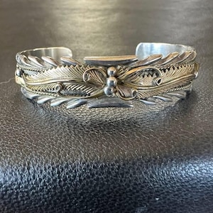 794. Navajo Sterling Silver and Gold Filled Cuff Bracelet