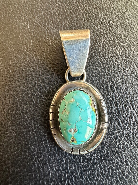 Sterling Silver and Turquoise Navajo Pendant